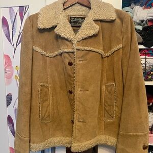 Vintage 70s leather suede and shearling jacket